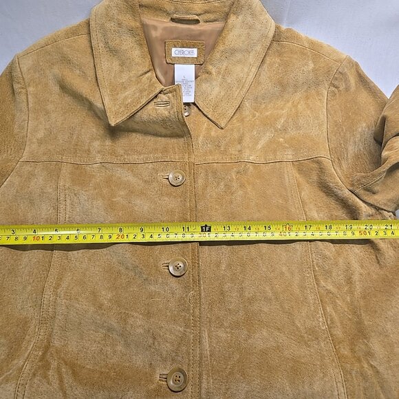 Vintage Cherokee Y2k Women’s L Honey Brown Suede Mid Length Leather Jacket SZ L - Picture 9 of 11